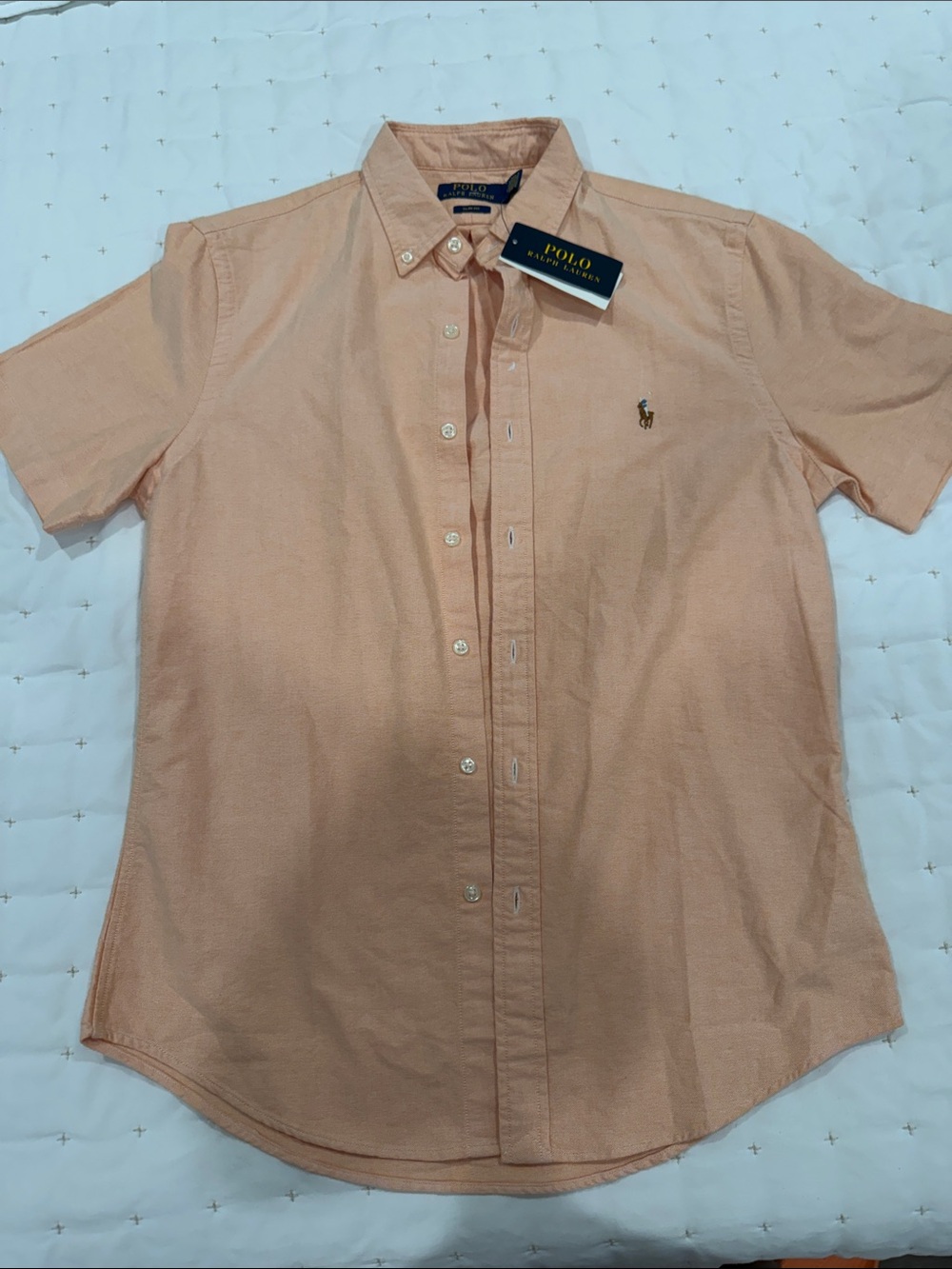 Polo by Ralph Lauren Short-Sleeve Button-Down Shirt - Peach